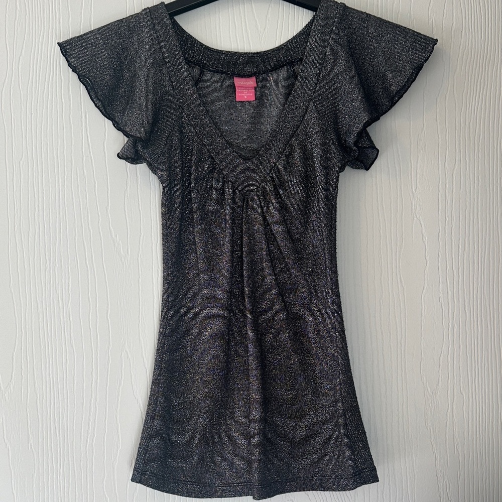 Angels Metallic Black and Silver Top